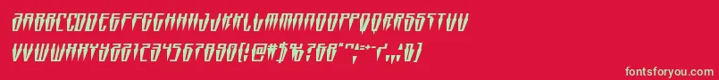 Swordtoothsquatital Font – Green Fonts on Red Background