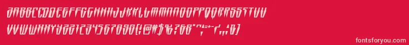 Swordtoothsquatital Font – Pink Fonts on Red Background