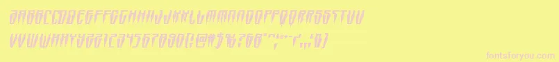 フォントSwordtoothsquatital – ピンクのフォント、黄色の背景
