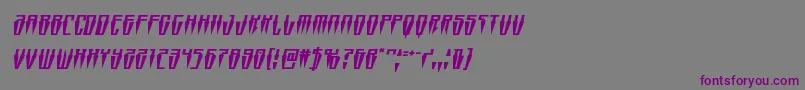 フォントSwordtoothsquatital – 紫色のフォント、灰色の背景