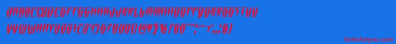 Czcionka Swordtoothsquatital – czerwone czcionki na niebieskim tle