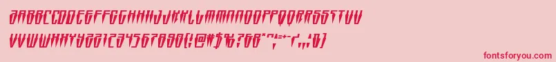 Weitere Informationen zur Swordtoothsquatital-Schriftart Swordtoothsquatital-Schriftart – Rote Schriften auf rosa Hintergrund