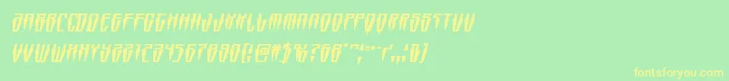 フォントSwordtoothsquatital – 黄色の文字が緑の背景にあります