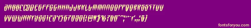 Swordtoothsquatital Font – Yellow Fonts on Purple Background