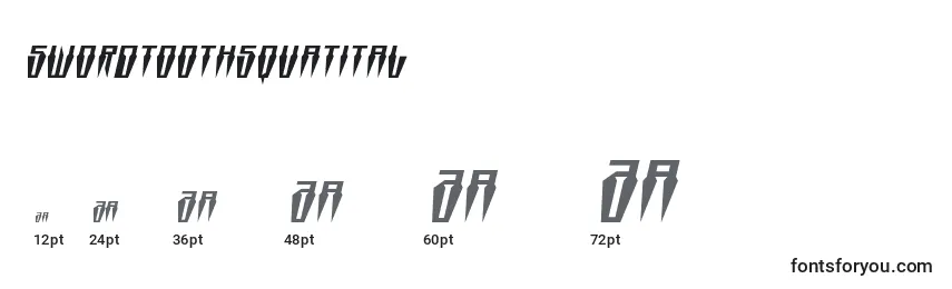 Размеры шрифта Swordtoothsquatital