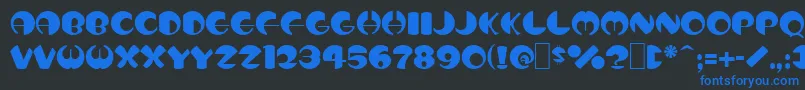 フォントTotem – 黒い背景に青い文字