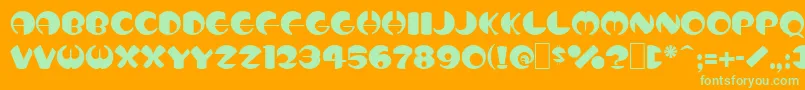 Totem Font – Green Fonts on Orange Background