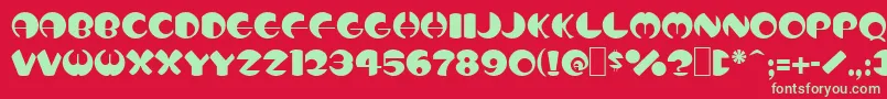 Totem Font – Green Fonts on Red Background
