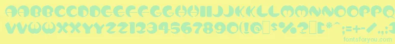 Totem Font – Green Fonts on Yellow Background