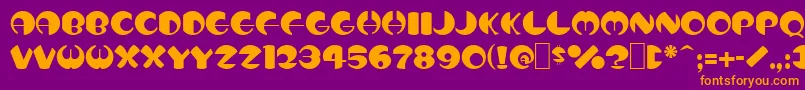 fuente Totem – Fuentes Naranjas Sobre Fondo Morado