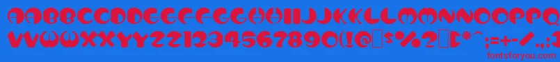 Totem Font – Red Fonts on Blue Background