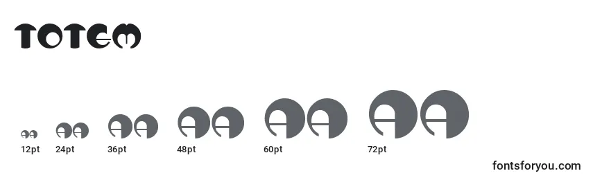 Размеры шрифта Totem