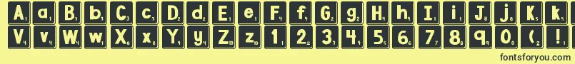 fuente DjbLetterGameTiles3 – Fuentes Negras Sobre Fondo Amarillo