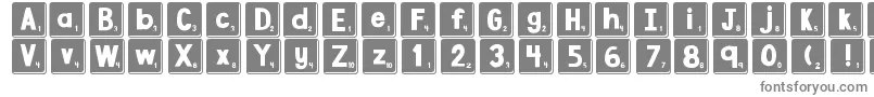 DjbLetterGameTiles3 Font – Gray Fonts on White Background