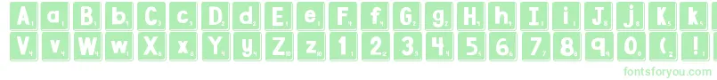 DjbLetterGameTiles3 Font – Green Fonts on White Background