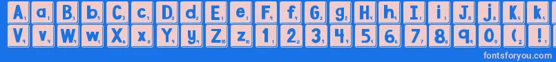 fuente DjbLetterGameTiles3 – Fuentes Rosadas Sobre Fondo Azul