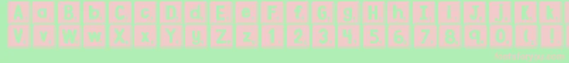 Fonte DjbLetterGameTiles3 – fontes rosa em um fundo verde