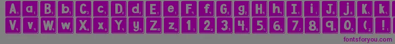 DjbLetterGameTiles3 Font – Purple Fonts on Gray Background