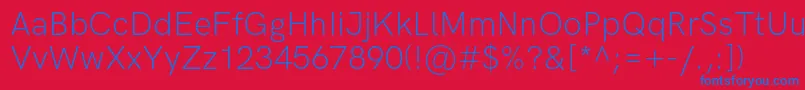 HkgroteskLight Font – Blue Fonts on Red Background