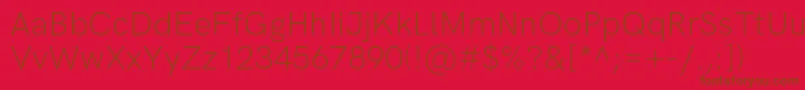 Fonte HkgroteskLight – fontes marrons em um fundo vermelho