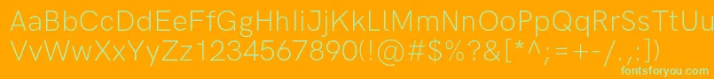 HkgroteskLight Font – Green Fonts on Orange Background