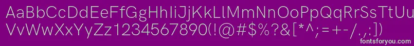 HkgroteskLight Font – Green Fonts on Purple Background
