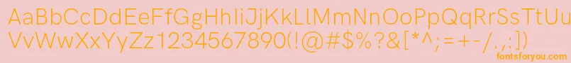 HkgroteskLight Font – Orange Fonts on Pink Background