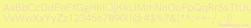 HkgroteskLight Font – Pink Fonts on Yellow Background