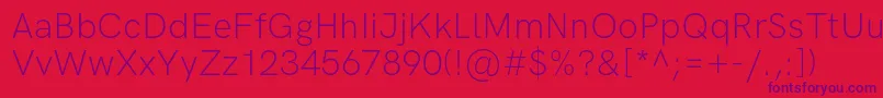 HkgroteskLight Font – Purple Fonts on Red Background