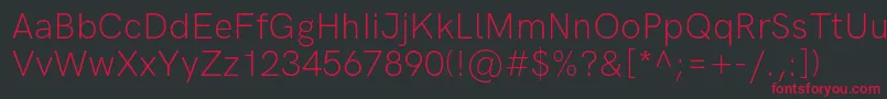 HkgroteskLight Font – Red Fonts on Black Background