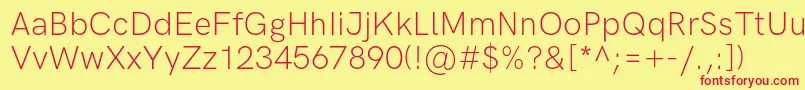 HkgroteskLight Font – Red Fonts on Yellow Background