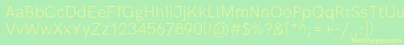 HkgroteskLight Font – Yellow Fonts on Green Background