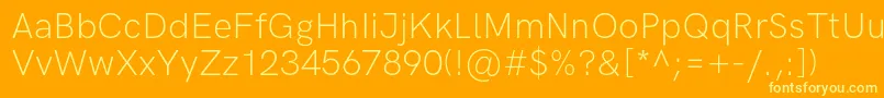 HkgroteskLight Font – Yellow Fonts on Orange Background
