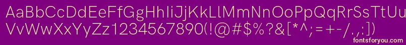 HkgroteskLight Font – Yellow Fonts on Purple Background