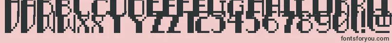PixelNoirCaps-Schriftart – Schwarze Schriften auf rosa Hintergrund