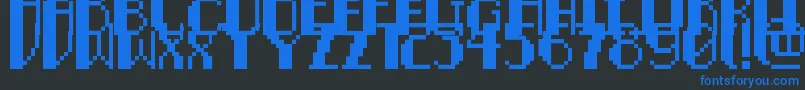 フォントPixelNoirCaps – 黒い背景に青い文字