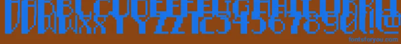 Шрифт PixelNoirCaps – синие шрифты на коричневом фоне