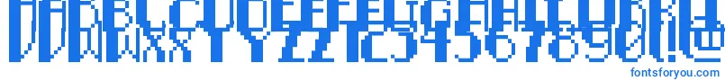 PixelNoirCaps Font – Blue Fonts on White Background