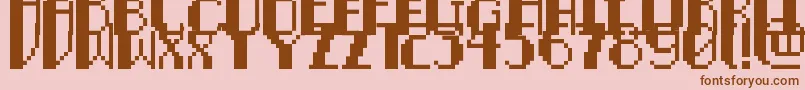 PixelNoirCaps-fontti – ruskeat fontit vaaleanpunaisella taustalla