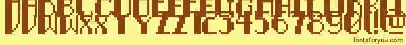 PixelNoirCaps Font – Brown Fonts on Yellow Background