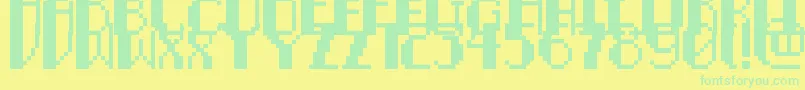 PixelNoirCaps Font – Green Fonts on Yellow Background