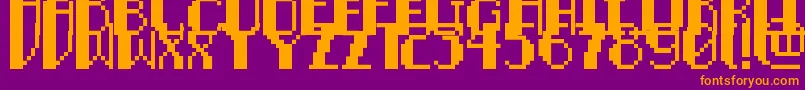 Шрифт PixelNoirCaps – оранжевые шрифты на фиолетовом фоне