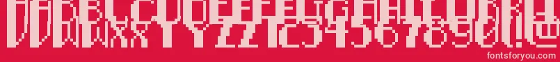 PixelNoirCaps Font – Pink Fonts on Red Background