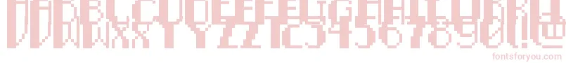 PixelNoirCaps-Schriftart – Rosa Schriften auf weißem Hintergrund