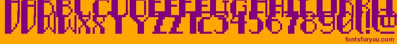 Czcionka PixelNoirCaps – fioletowe czcionki na pomarańczowym tle