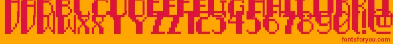 fuente PixelNoirCaps – Fuentes Rojas Sobre Fondo Naranja