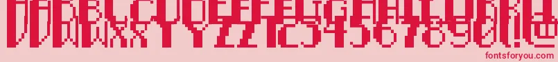 PixelNoirCaps Font – Red Fonts on Pink Background