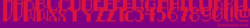Fonte PixelNoirCaps – fontes vermelhas em um fundo violeta
