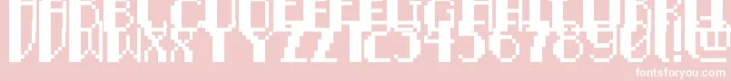 Police PixelNoirCaps – polices blanches sur fond rose