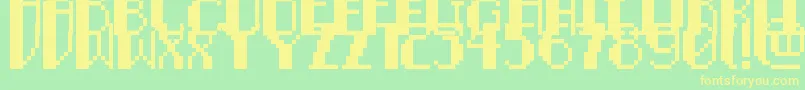 PixelNoirCaps-Schriftart – Gelbe Schriften auf grünem Hintergrund